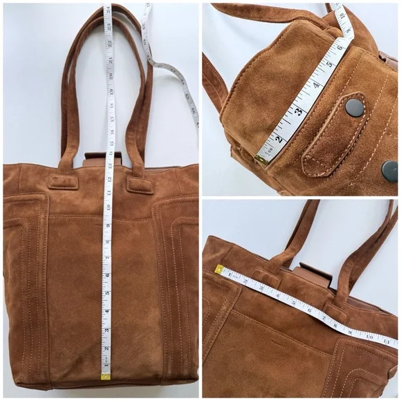 Hammitt Otis Tote Bag in Mahogany Brushed Suede w/ Leather Trim - Picture 15 of 16